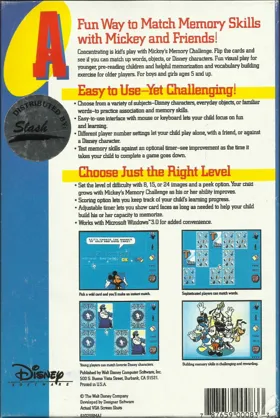 Mickey's Memory Challenge box cover back